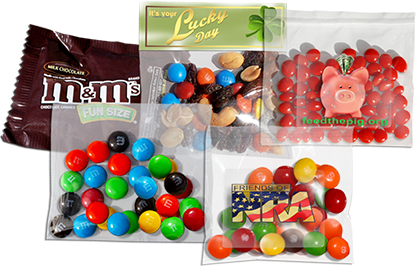 bags with 1-oz candy fills