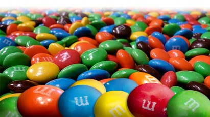 a pile of m&m's