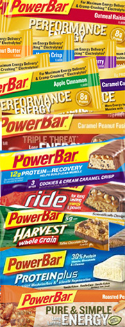 Lots of colorful and tasty Powerbars